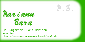 mariann bara business card